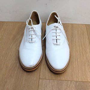 Frank and Oak White Leather Oxford shoes